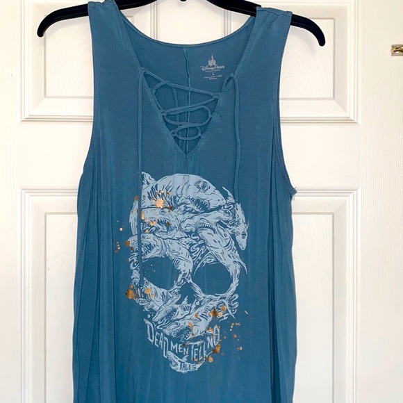 Disney Parks Long Tank Top with Ties “Dead Men Tell No Tales” - Picture 1 of 7